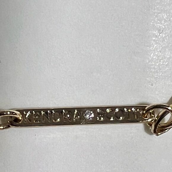 Kendra Scott Tae Long Pendant Necklace In Bronze Veined Turquoise Magnesite New - Picture 7 of 9